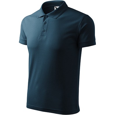 Polohemd Herren Pique Polo, S, marineblau