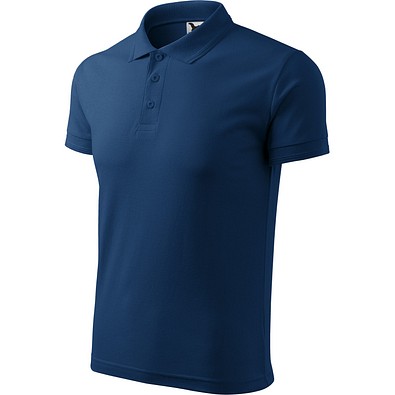 Polohemd Herren Pique Polo, S, mitternachtsblau