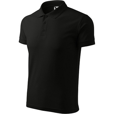 Polohemd Herren Pique Polo, S, schwarz