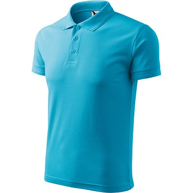 Polohemd Herren Pique Polo, S, türkisblau