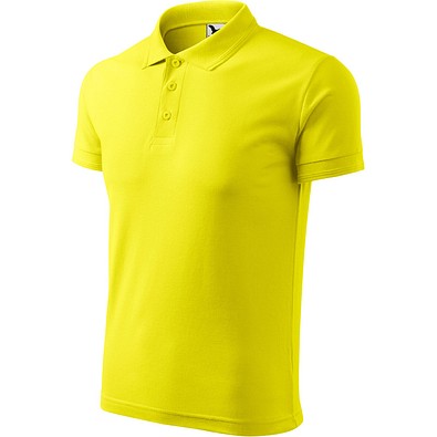 Polohemd Herren Pique Polo, S, zitronengelb
