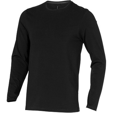 ELEVATE Herren Öko Langarmshirt Ponoka, schwarz, XXXL