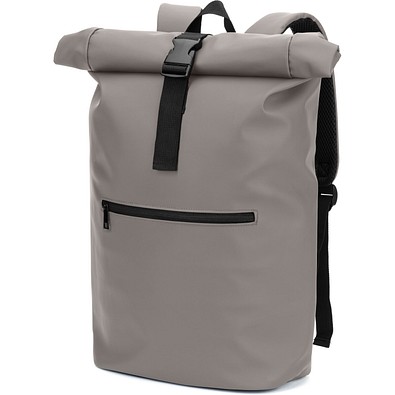 PORTLAND. Roll-Top-Rucksack aus PU mit Laptopfach, 16“, Grau