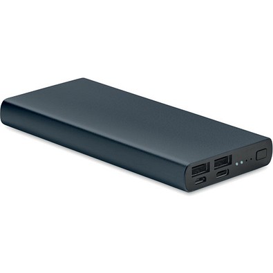 Powerbank aus recyceltem Aluminium 10.000 mAh, marineblau