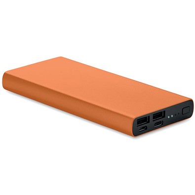 Powerbank aus recyceltem Aluminium 10.000 mAh, orange