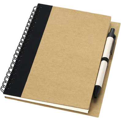 Priestly Spiral Notizbuch mit Stift, natur,schwarz