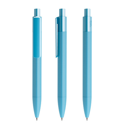 prodir® Druckkugelschreiber DS4 Soft Touch PRR Push, blaue Mine, Dusty Blue