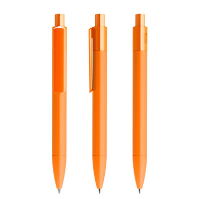 prodir® Druckkugelschreiber DS4 Soft Touch PRR Push, blaue Mine, orange
