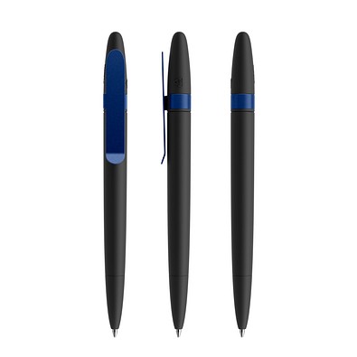 prodir DS5 Soft Touch TSR Twist Kugelschreiber, Black-Sideral Blue satin finish