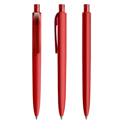 prodir® Druckkugelschreiber DS8 Soft Touch PRR Push, blaue Mine, dunkelrot
