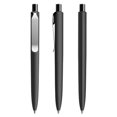 prodir® Druckkugelschreiber DS8 Soft Touch PSR Push, blaue Mine, schwarz