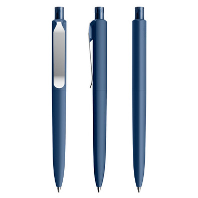 prodir® Druckkugelschreiber DS8 Soft Touch PSR Push, blaue Mine, dunkelblau