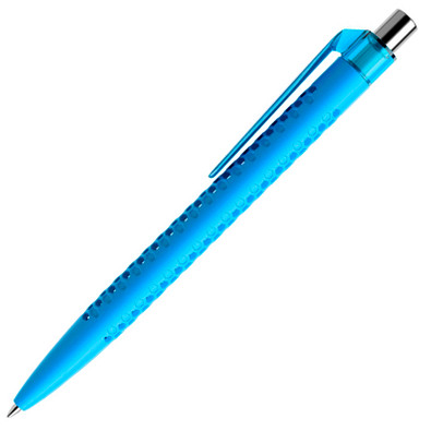prodir® Kugelschreiber QS40 PMT Air, blaue Mine, cyanblau/silber poliert