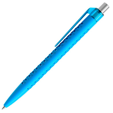 prodir® Kugelschreiber QS40 PMT Air, blaue Mine, cyanblau/silber satiniert