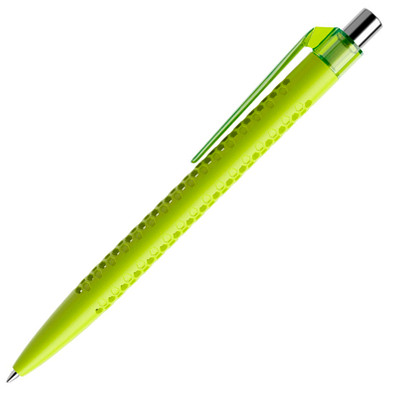 prodir® Kugelschreiber QS40 PMT Air, blaue Mine, gelbgrün/silber poliert