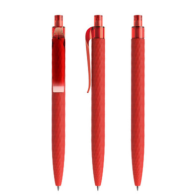 prodir® Druckkugelschreiber QS01 Soft Touch PRT Push, blaue Mine, rot