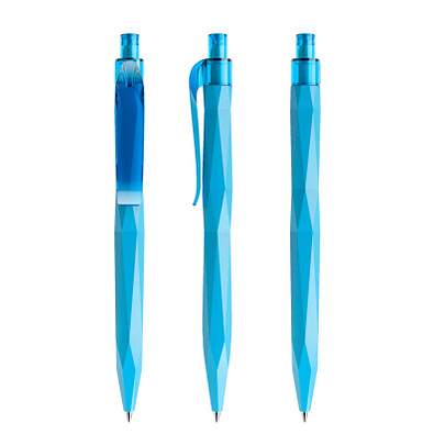 prodir® Druckkugelschreiber QS20 PMT Push, blaue Mine, cyanblau