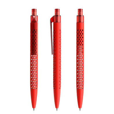 prodir® Druckkugelschreiber QS40 Soft Touch PRT Push, blaue Mine, rot