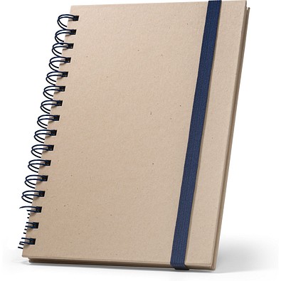 PROUST. A5 Notizbuch mit Ringen, fester Einband, aus Zuckerrohrpapier (80% zuckerrohr) mit unbedruckte Seiten, Blau