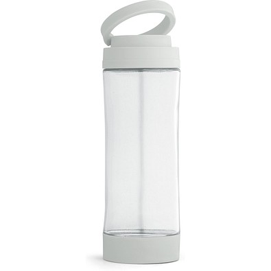 QUINTANA. Sportflasche aus Glas mit PP-Verschluss 390 ml, Hellgrau