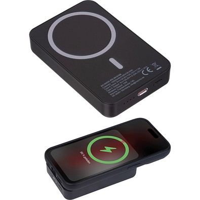 R-ABS Magnetische Powerbank 10.000 mAh DONNA, schwarz