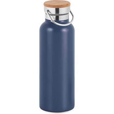 RAGNAR. Trinkflasche aus Edelstahl (36% recycelt) (570 mL), doppelwandig und vakuumisoliert, Dunkelblau
