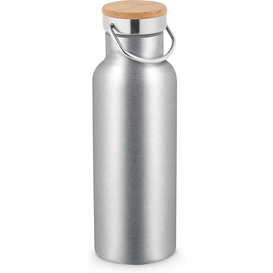 RAGNAR. Trinkflasche aus Edelstahl (36% recycelt) (570 mL), doppelwandig und vakuumisoliert, Satinsilber