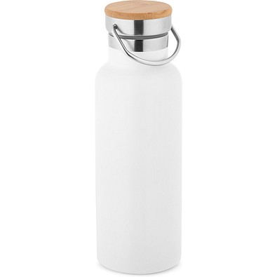 RAGNAR. Trinkflasche aus Edelstahl (36% recycelt) (570 mL), doppelwandig und vakuumisoliert, Weiß