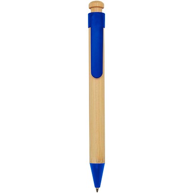 Rattan Kugelschreiber aus Bambus und Kunststoff, blau