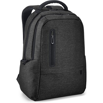 RE-BOSTON. Wasserabweisender 2Tone-Laptop-Rucksack aus recyceltem Nylon mit 210D-Fach, Schwarz