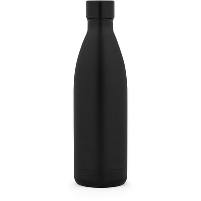 RE-BUFFON XL. Doppelwandige Trinfklasche aus Edelstahl (90% recycelt) 1L, Schwarz