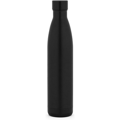 RE-BUFFON XL II. Doppelwandige Trinfklasche aus Edelstahl (90% recycelt) 1L, Schwarz