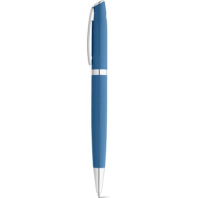 RE-LANDO-SET. Tintenroller und Kugelschreiber mit Gehäuse aus Recyceltes Aluminium (100% rAL), Blau