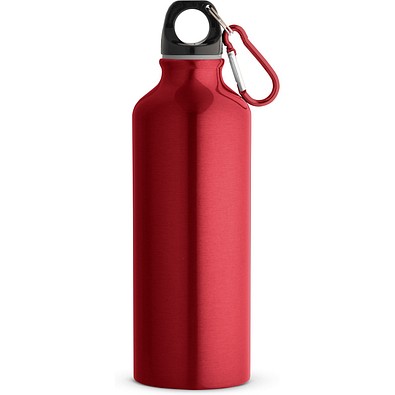 RE-LANDSCAPE M. Flasche aus recyceltem Aluminium (100% rAL) 530 mL mit Karabiner, Rot