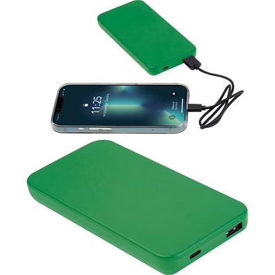 Recycelte Powerbank 10.000 mAh PRESTON, grün