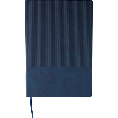 Recyceltes PU-Notizbuch (A5) Elian, blau