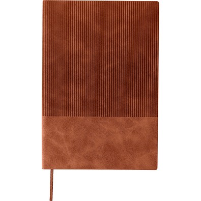 Recyceltes PU-Notizbuch (A5) Elian, braun