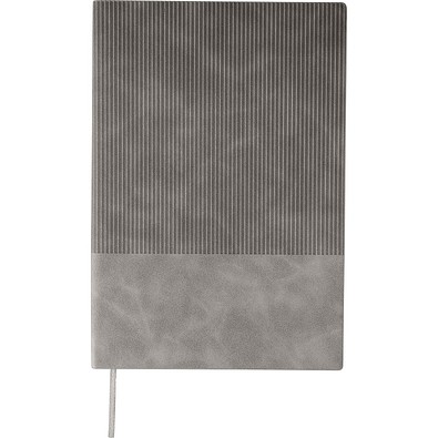 Recyceltes PU-Notizbuch (A5) Elian, grau