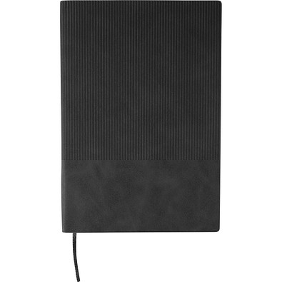 Recyceltes PU-Notizbuch (A5) Elian, schwarz
