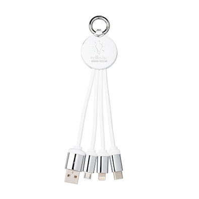 reeves® 3-in-1 Ladekabel mit Beleuchtung PUHALANI, weiß / weiß