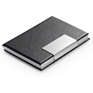 REEVES. Kartenhalter aus Aluminium und PU, Schwarz