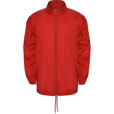 Regenjacke – leichte Windjacke mit Reißverschluss, L, Rot