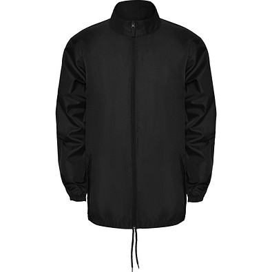 Regenjacke – leichte Windjacke mit Reißverschluss, L, Schwarz