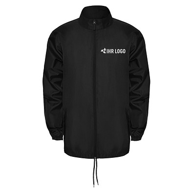 Regenjacke Island –  leichte Windjacke mit Reißverschluss, L, Schwarz