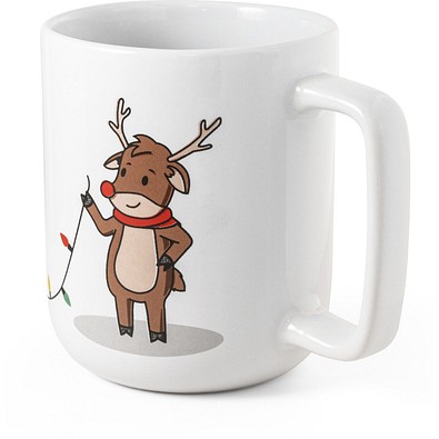 REINDEER. Becher mit Weihnachtsdruck 330 ml, Weiß