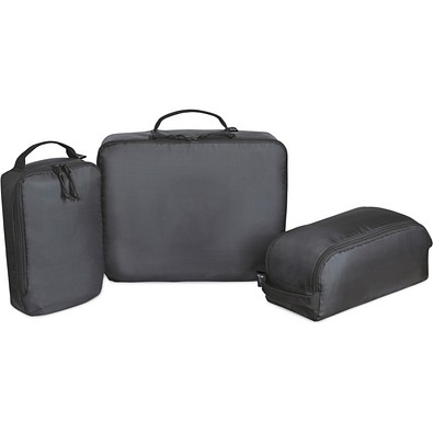 Renew AWARE™ rPET 3-teiliges Packing-Cube-Set, schwarz