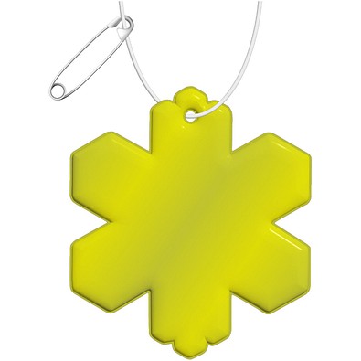 RFX™ H-10 Reflektierender TPU-Anhänger Schneeflocke, neongelb