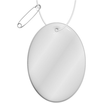 RFX™ H-12 ovaler reflektierender TPU-Anhänger, weiss