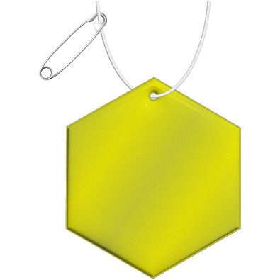 RFX™ H-12 sechseckiger reflektierender PVC-Anhänger, neongelb