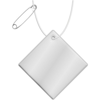 RFX™ H-20 Diamant reflektierender PVC-Anhänger groß, weiss